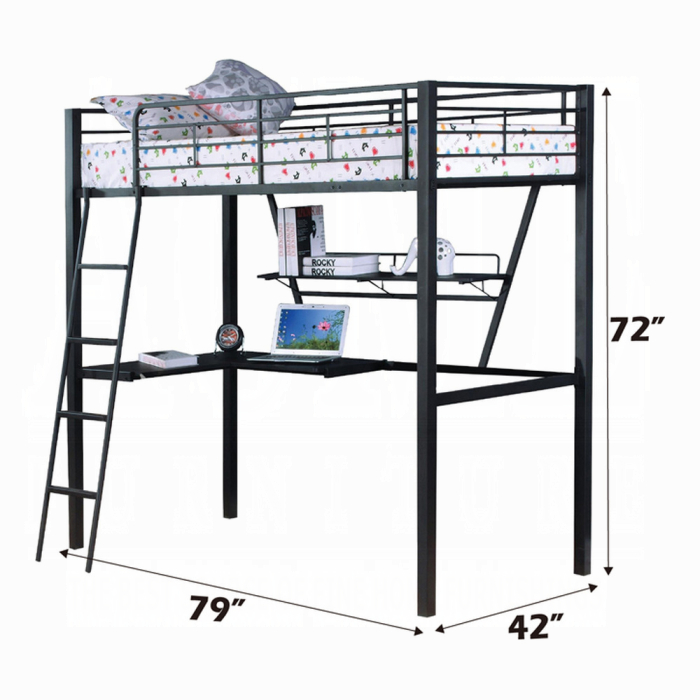 Senon Twin Loft Bed W/Desk