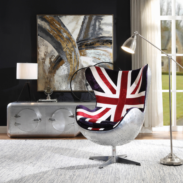 Brancaster British Flag Accent Chair W/Swivel