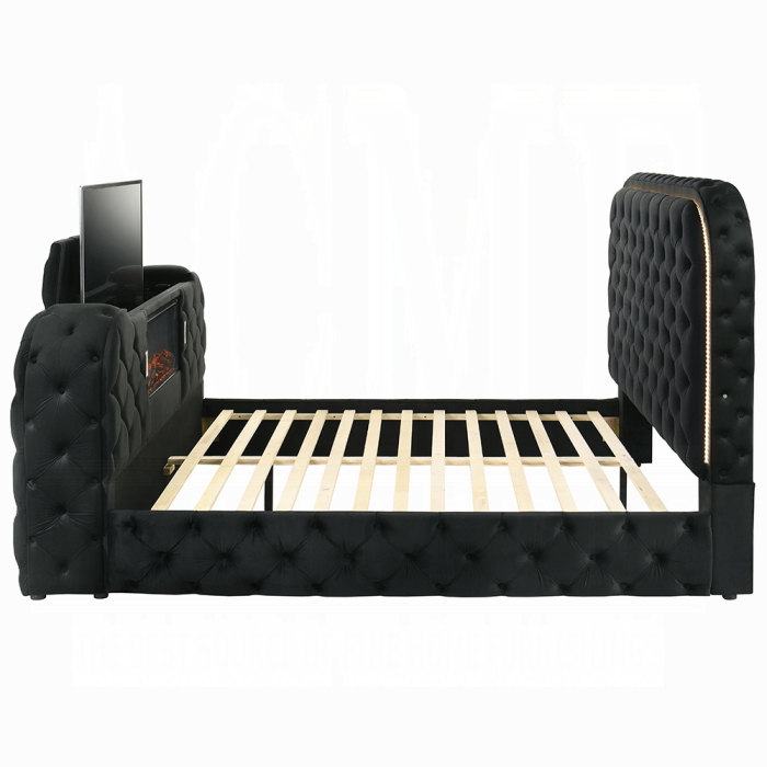 Kana Eastern King Bed w/LED, Fireplace & TV Stand