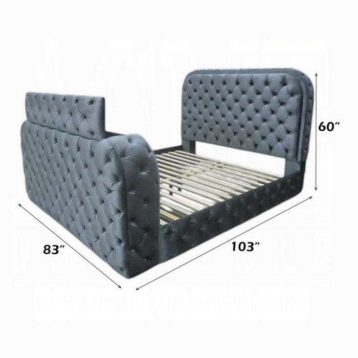 Kana Eastern King Bed w/LED, Fireplace & TV Stand