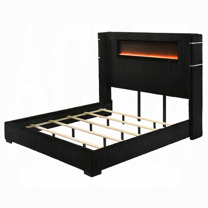 Garner EK Bed w/Fireplace, LED, Reading Light, Speaker, Bluetooth & USB