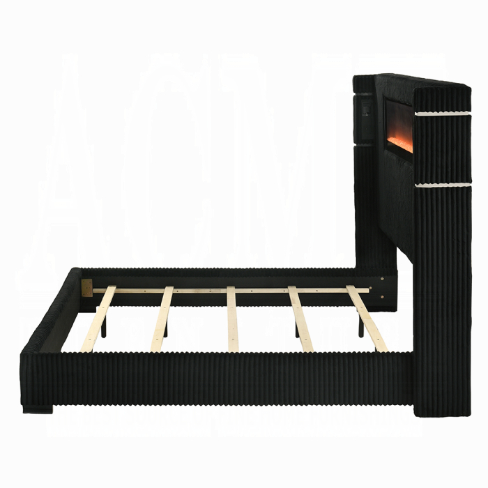 Garner EK Bed w/Fireplace, LED, Reading Light, Speaker, Bluetooth & USB