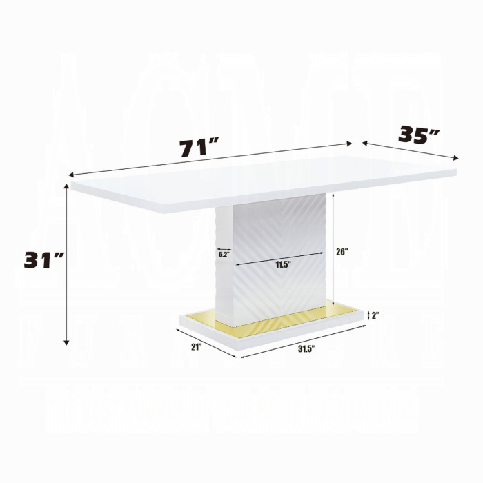 Gaines Dining Table W/Pedestal Base