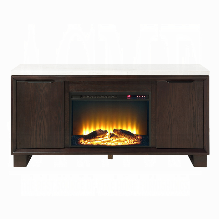 Edwyn Server w/Natural Marble Top & Fireplace