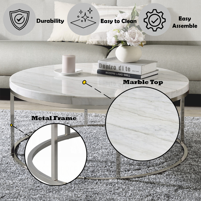 Zaidee COFFEE TABLE W/MARBLE