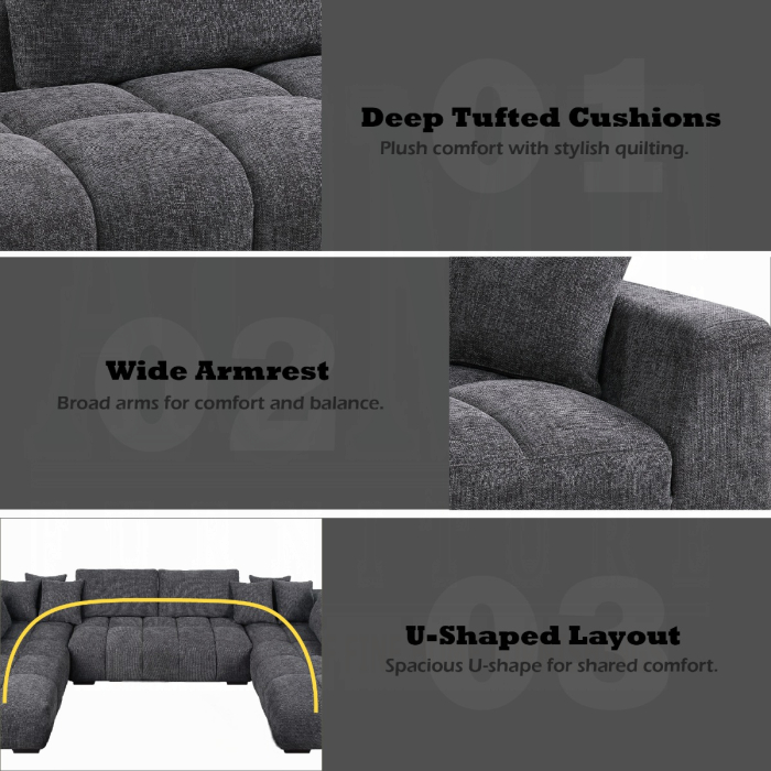 Chosen Sectional Sofa w/6 Pillows