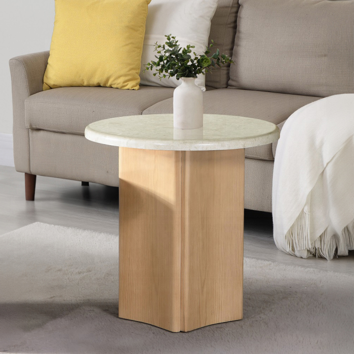 Qwin End Table W/Marble Top