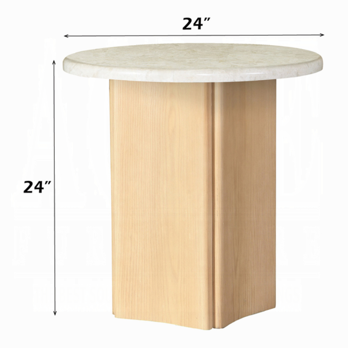 Qwin End Table W/Marble Top