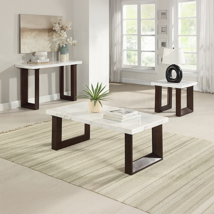 Edwyn Sofa Table w/Marble Top