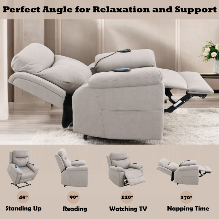 Chriki Power Recliner w/Lift & Heating & Massage