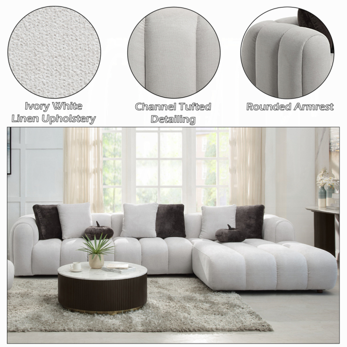 Manilla Sectional Sofa w/8 Pillows