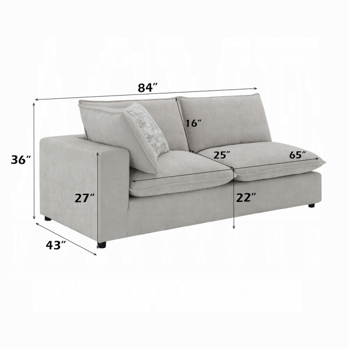 Marisa Modular Left Facing Loveseat w/2 Pillows