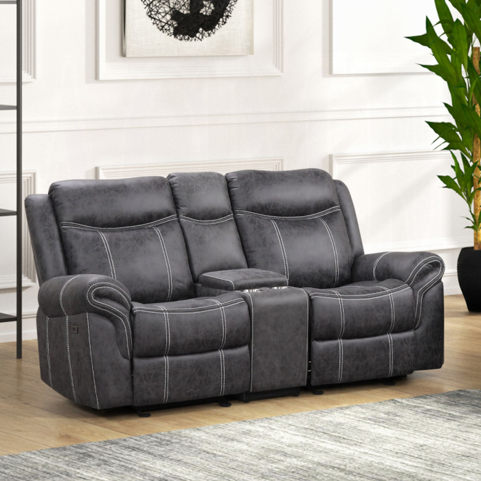 Zubaida Power Glider Motion Loveseat w/USB