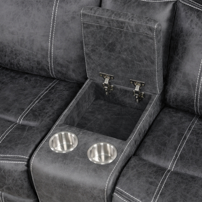 Zubaida Power Glider Motion Loveseat w/USB