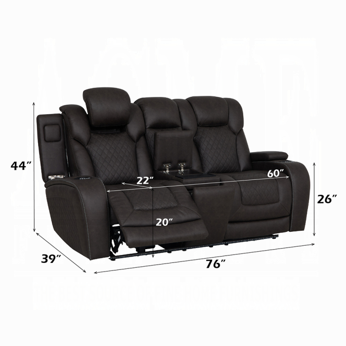 Wendell Power Motion Loveseat w/Console, Wireless Charger, Storage, USB & LED