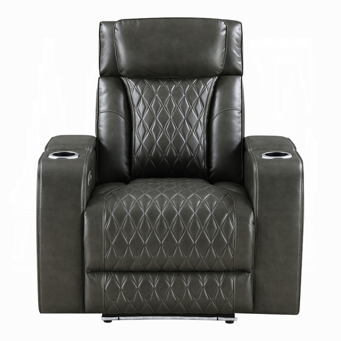 Taddeo Power Motion Recliner w/Power Headrest, USB, Wireless Charger & LED