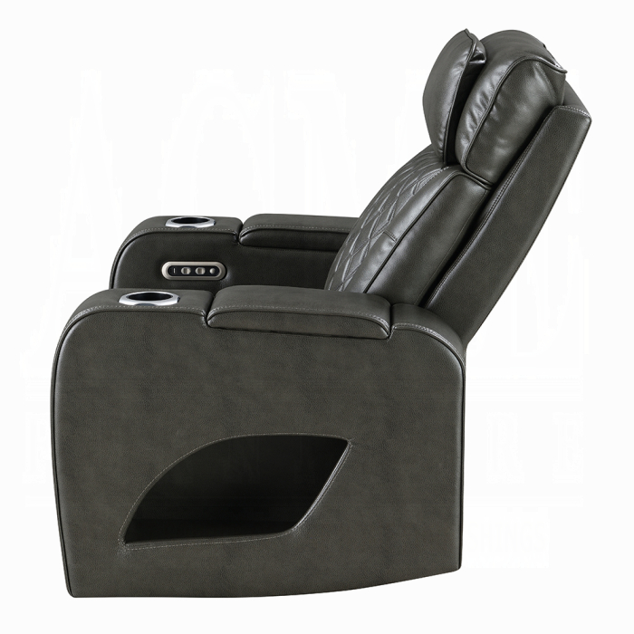 Taddeo Power Motion Recliner w/Power Headrest, USB, Wireless Charger & LED