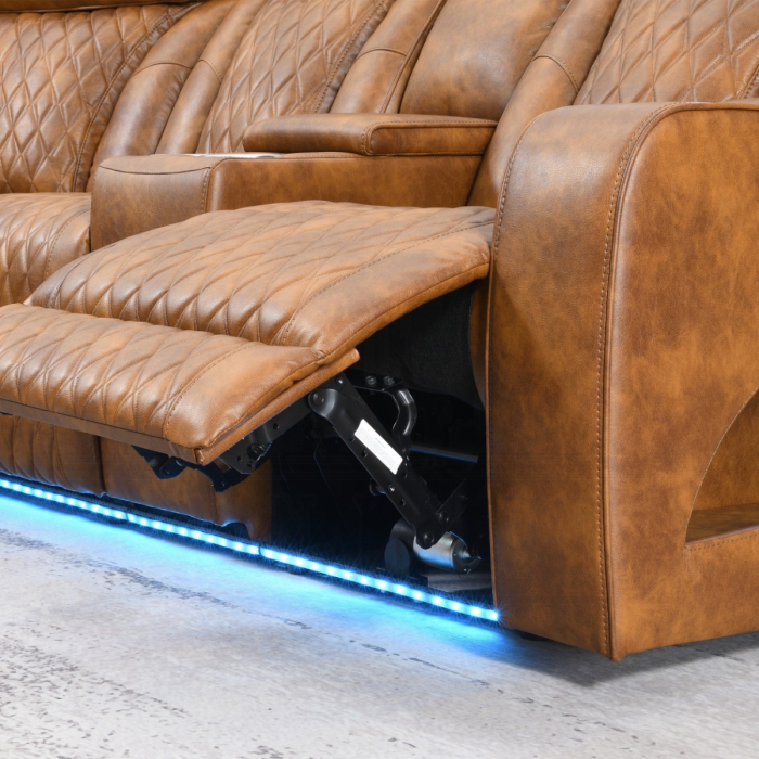 Taddeo Power Motion Sectional Sofa Set w/Power Headrest, Massage & LED