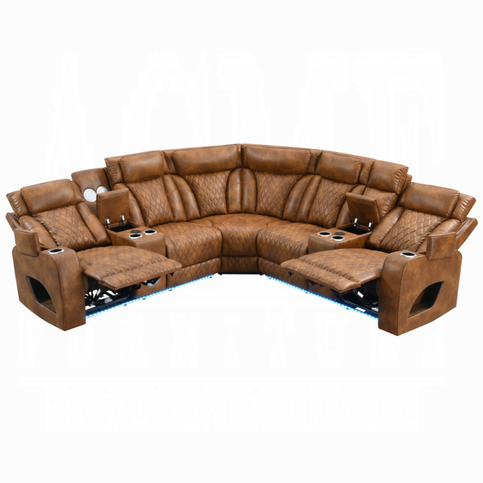 Taddeo Power Motion Sectional Sofa Set w/Power Headrest, Massage & LED