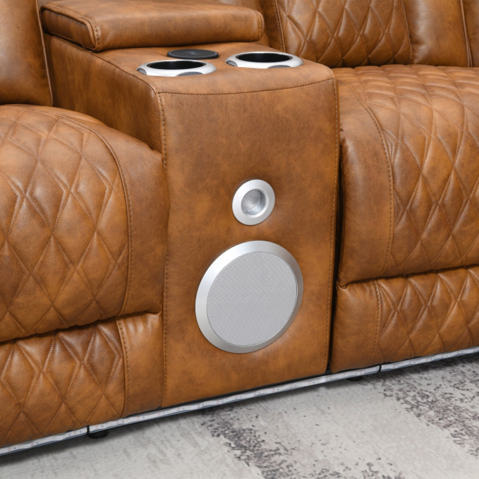 Taddeo Power Motion Sectional Sofa Set w/Power Headrest, Massage & LED