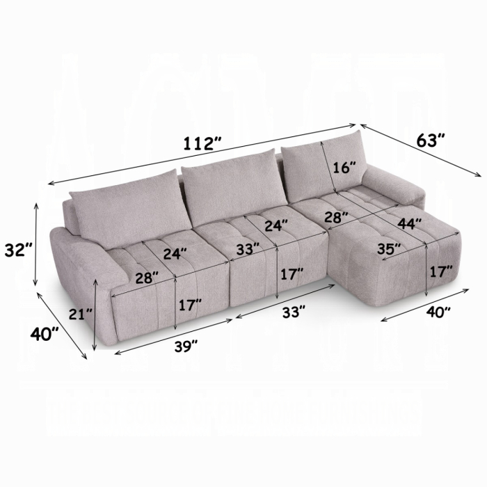 Dorcas Compressed Sectional Sofa