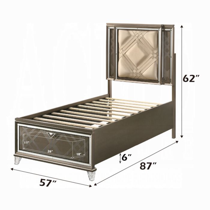 Skylar Full Bed W/Led & Storage