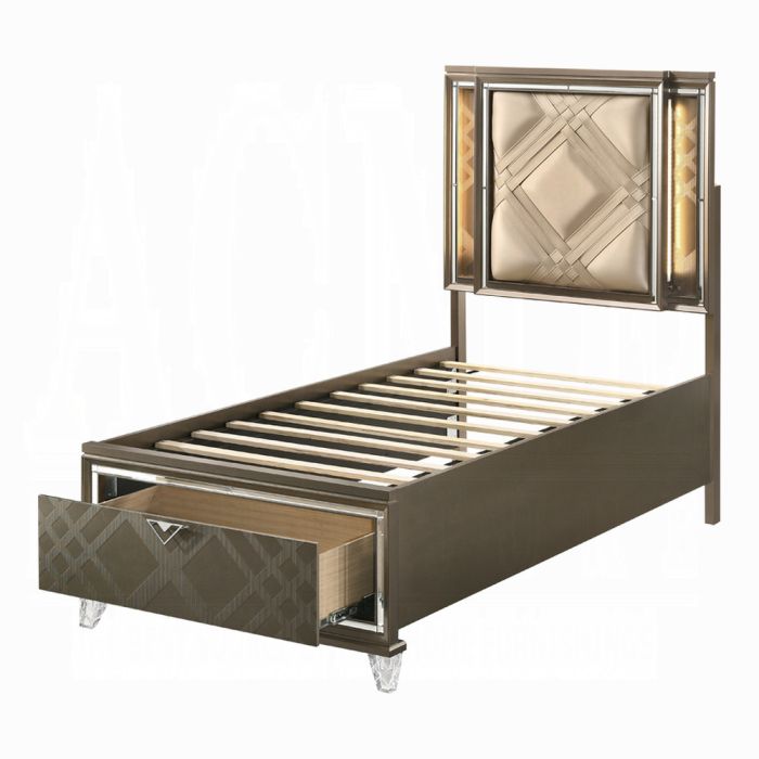 Skylar Twin Bed W/Led & Storage