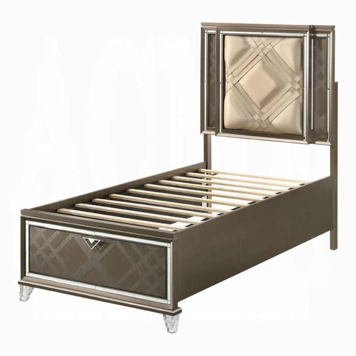 Skylar Twin Bed W/Led & Storage