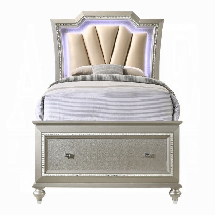 Kaitlyn Twin Bed W/Led & Storage