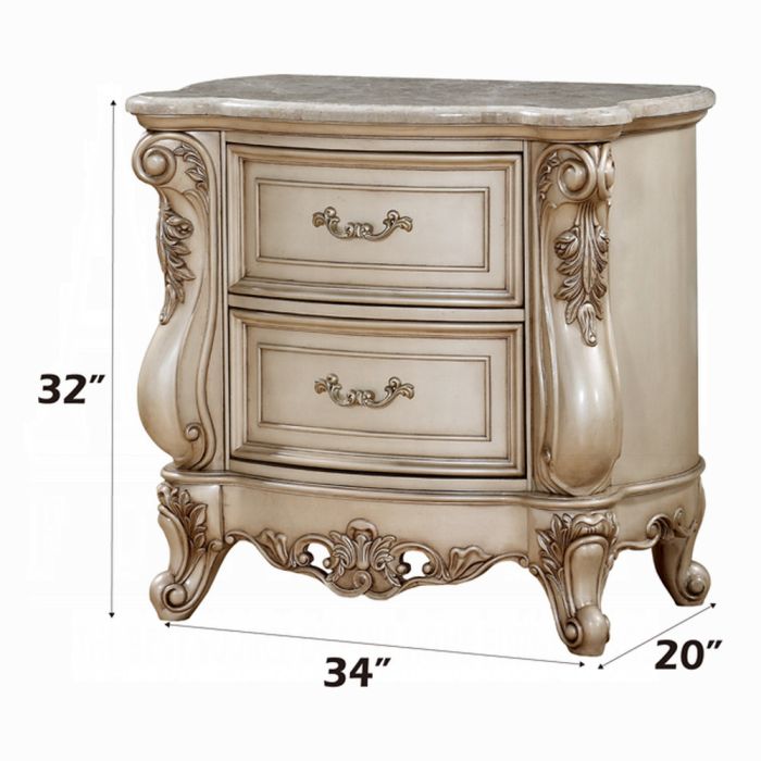 Gorsedd Nightstand W/Marble Top
