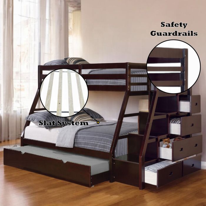 Jason Twin/Full Bunk Bed W/Trundle & Storage