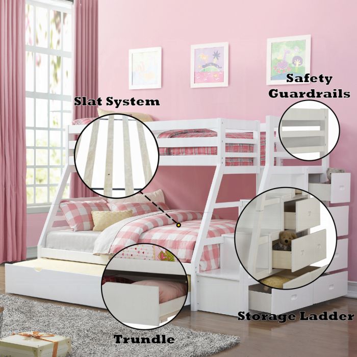 Jason Twin/Full Bunk Bed W/Trundle & Storage