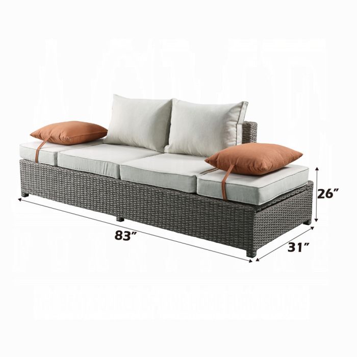 Salena Patio Sofa W/2 Pillows & Ottoman