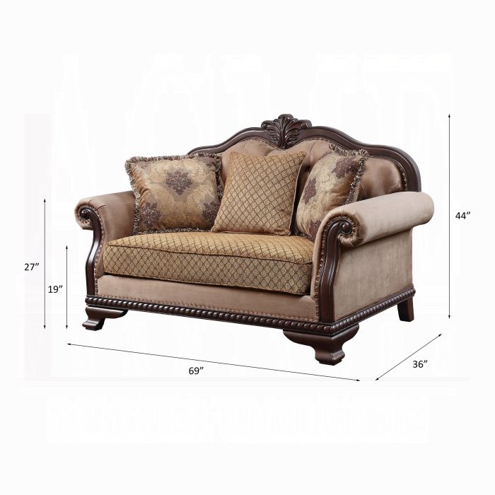 Chateau De Ville Loveseat W/3 Pillows(Same LV01589)
