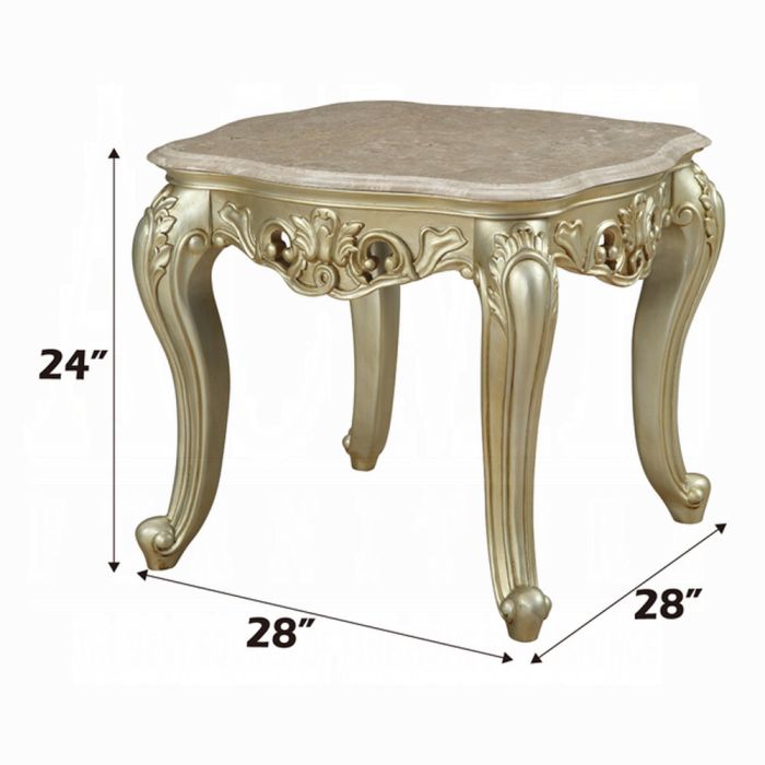 Gorsedd End Table W/Marble Top