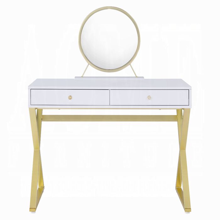 Coleen Vanity Desk W/Mirror & Jewelry Tray