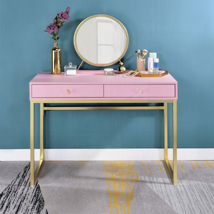 Coleen Vanity Desk W/Mirror & Jewelry Tray