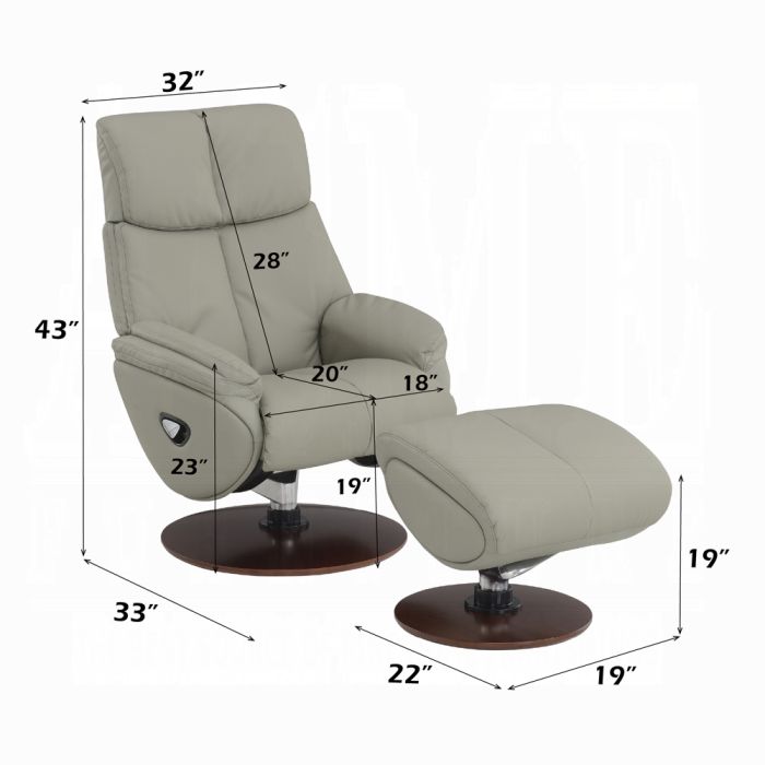 Kandoro MOTION ACCENT CHAIR W/SWIVEL & OTTOMAN