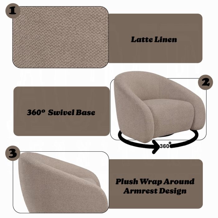 Zoey Accent Chair w/Swivel 
