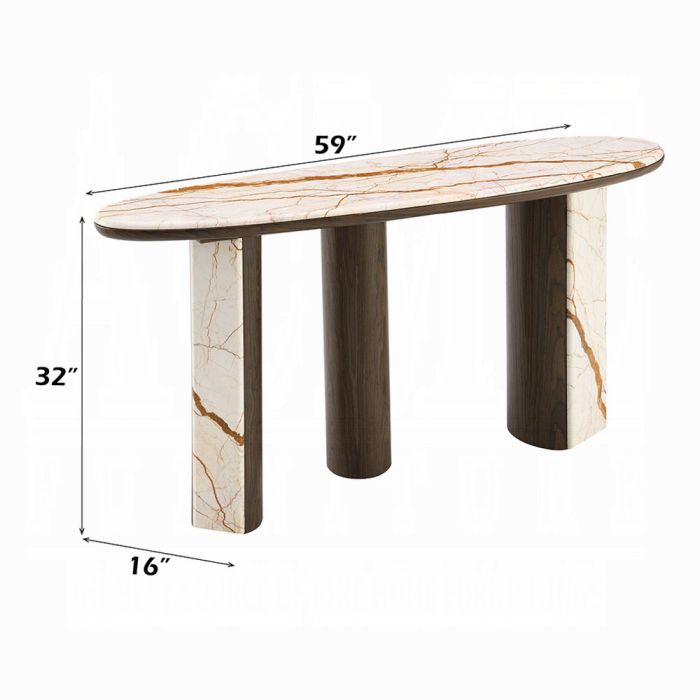 Haidar Console Table W/Marble Top