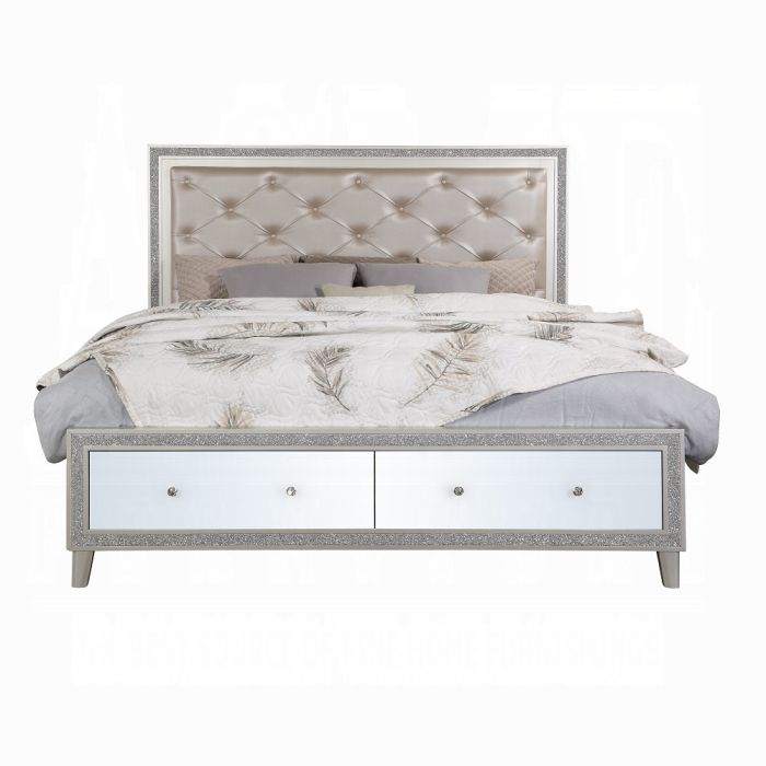 Sliverfluff EK Bed W/Led & Storage