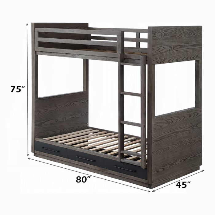 Estevon Twin/Twin Bunk Bed W/Storage