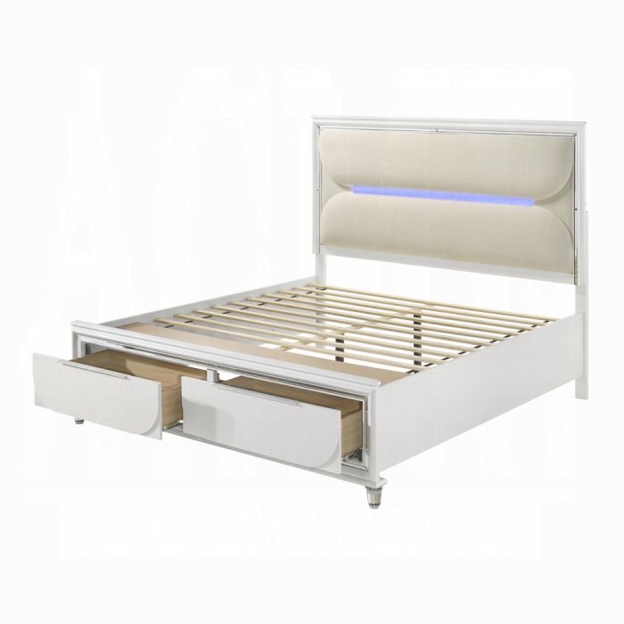 Tarian Queen Bed W/LED & Storage