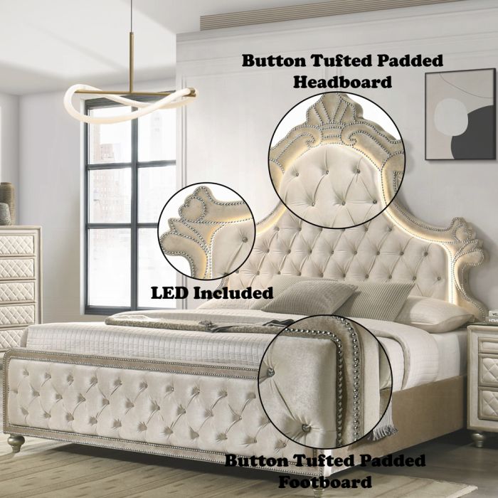 Lucienne EK Bed W/Led