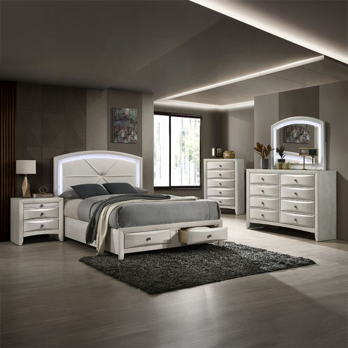 Ramondi EK Bed w/Storage & LED