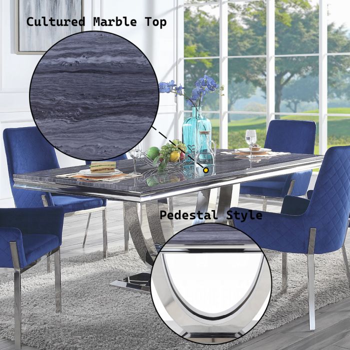 Cambrie Dining Table W/Engineered Stone Top