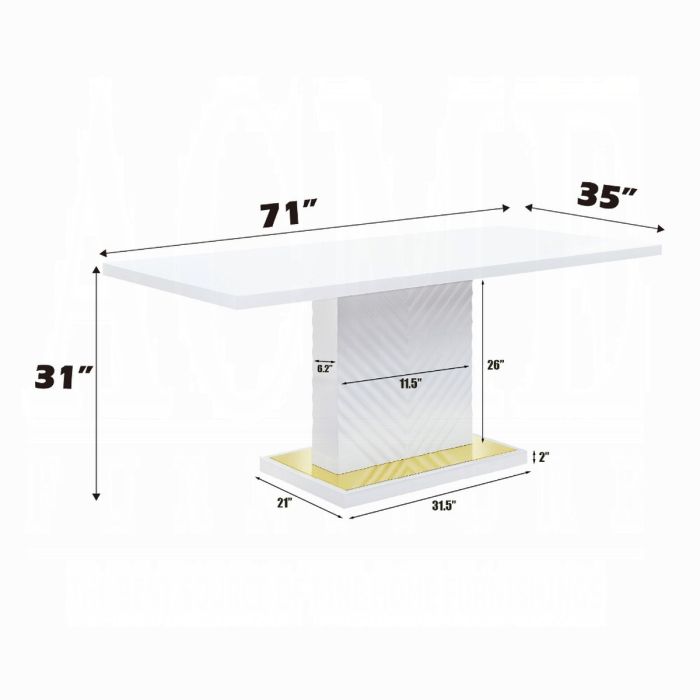 Gaines Dining Table W/Pedestal Base