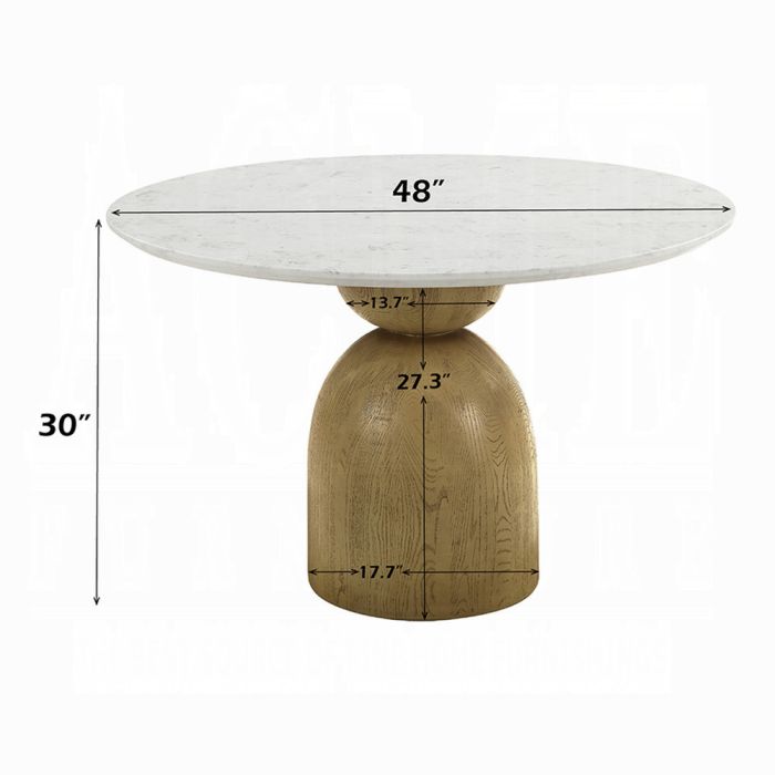 Kala Round Dining Table w/Marble Top