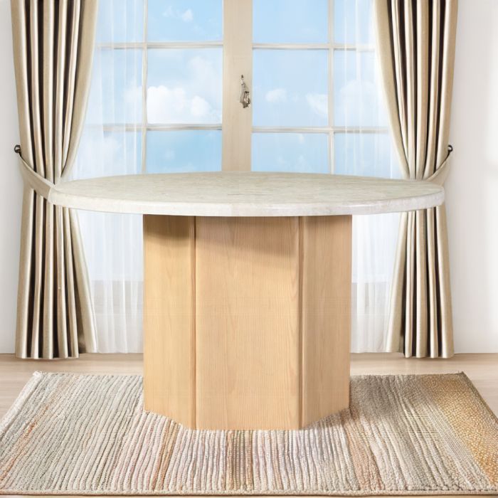 Qwin Round Dining Table W/Marble Top