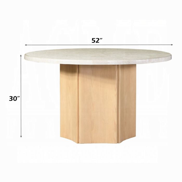 Qwin Round Dining Table W/Marble Top